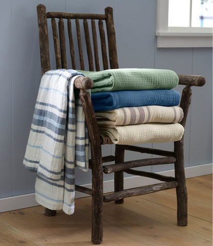 Lightweight Cotton Gauze Throw, Stripe | L.L.Bean Essential