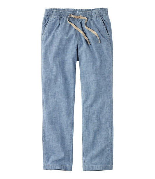 Women's Lakewashed Pull-On Chinos, Mid-Rise Chambray Ankle Pants | L.L.Bean Everyday