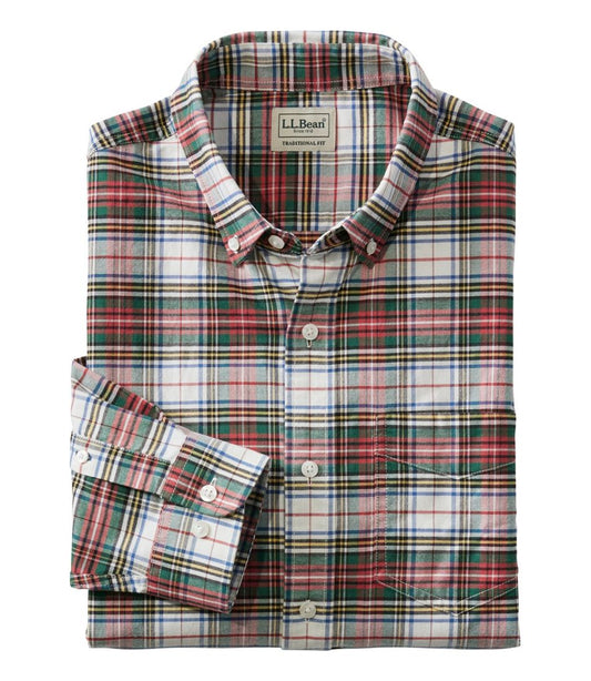 Men's Comfort Stretch® Oxford Shirt, Traditional Untucked Fit, Plaid | L.L.Bean Signature