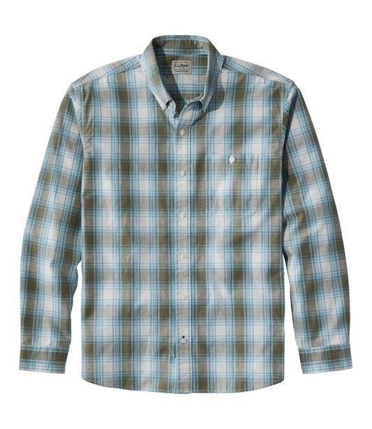 Men's Comfort Stretch® Chambray Shirt, Traditional Untucked Fit, Long-Sleeve, Print | L.L.Bean Great Value