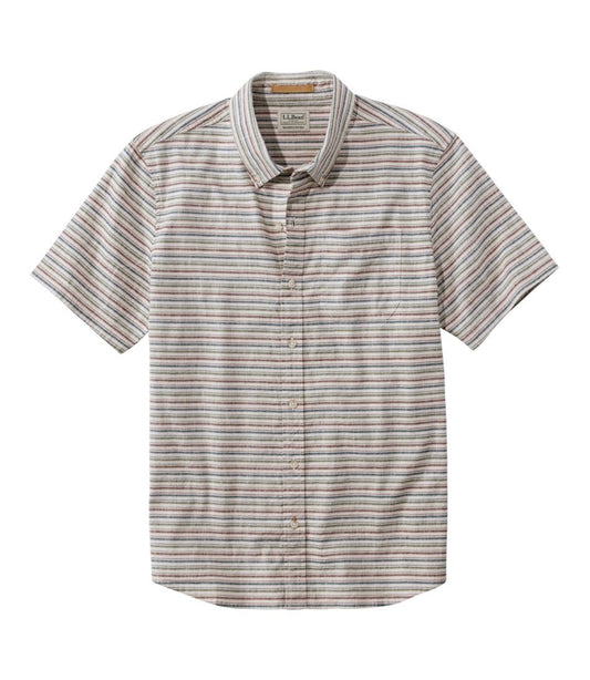 Men's Stonecoast Hemp Shirt, Short-Sleeve, Slightly Fitted Untucked Fit, Stripe | L.L.Bean Value