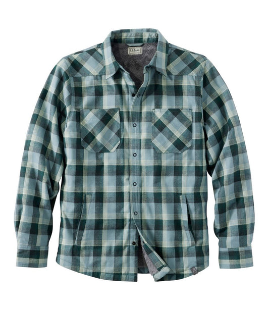 Men's Katahdin Performance Flannel Shirt-Jacket, Hi-Pile Fleece-Lined Plaid | L.L.Bean Latest