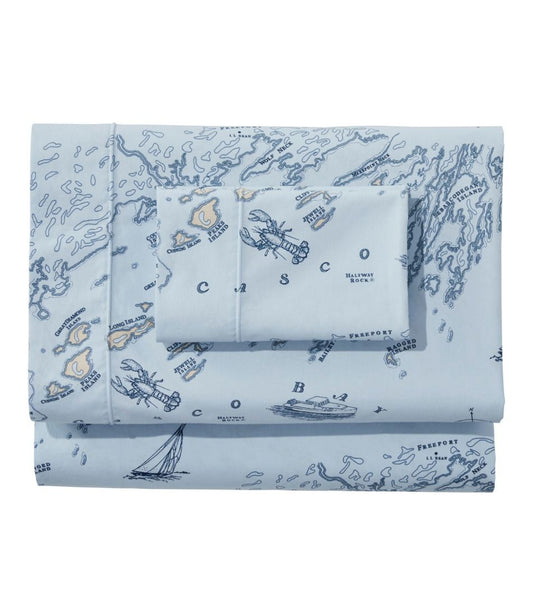 Nautical Map Percale Sheet Collection | L.L.Bean Signature
