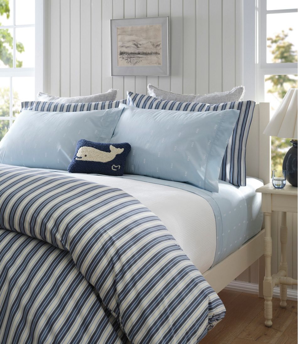 Sunwashed Percale Sheet Collection, Stripe | L.L.Bean Great Value