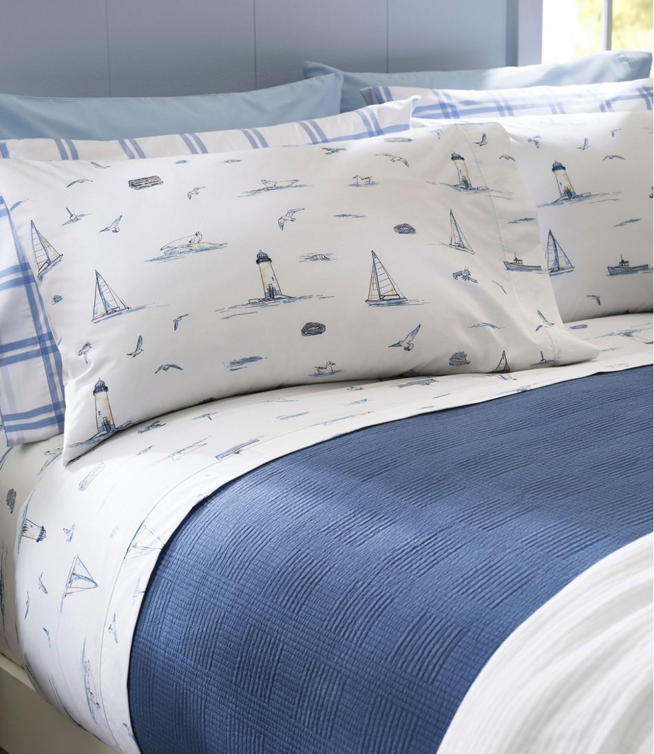 Nautical Boats Percale Sheet Collection | L.L.Bean Essential