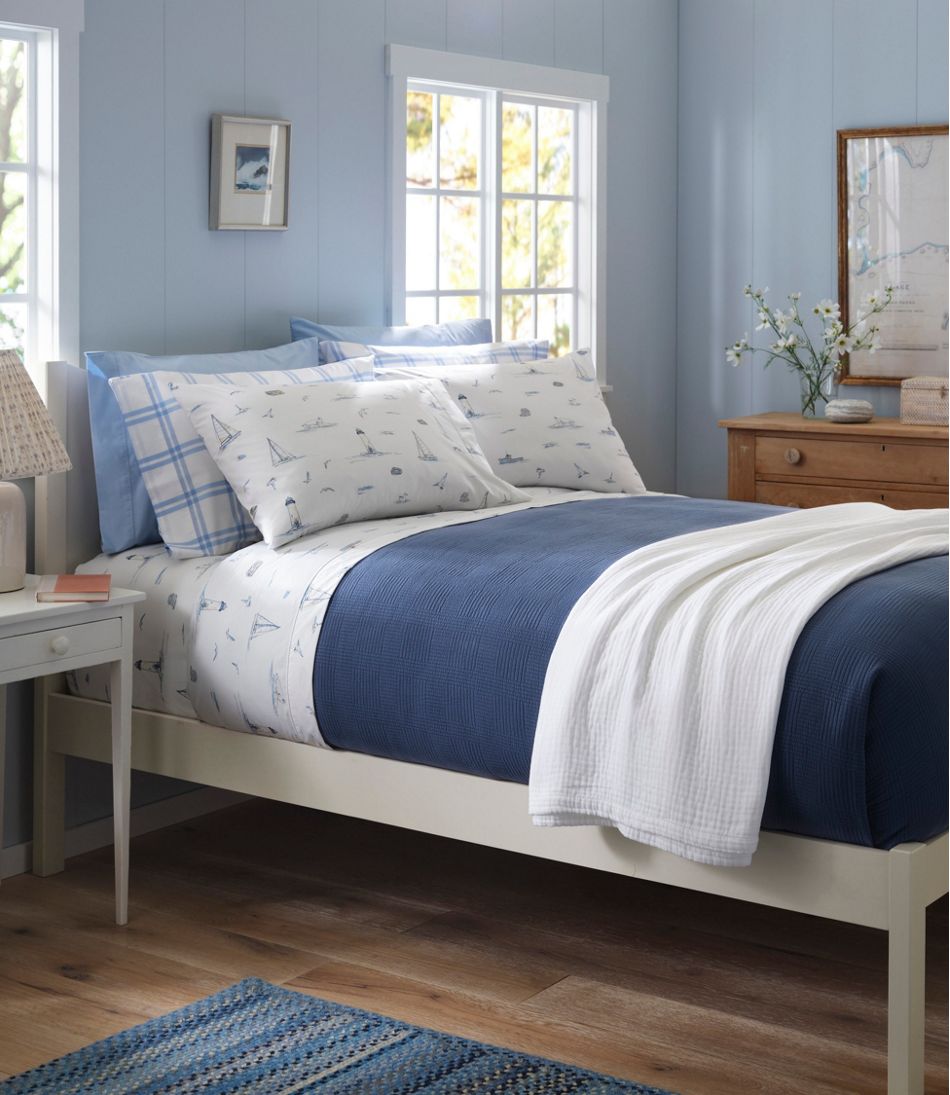 Nautical Boats Percale Sheet Collection | L.L.Bean Essential