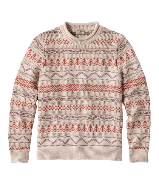 Men's L.L.Bean Organic Cotton Waffle Sweater, Crewneck, Fair Isle | L.L.Bean Exclusive
