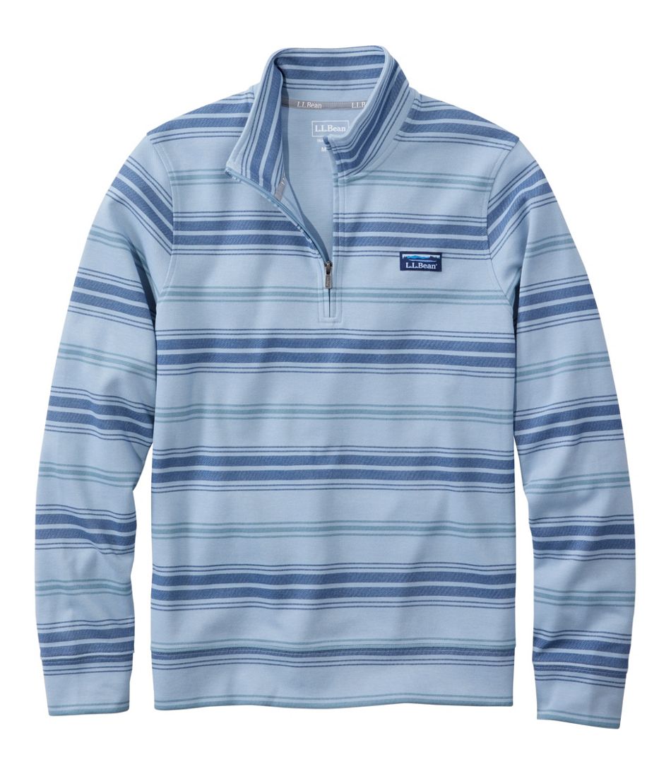 Men's Comfort Stretch Performance® Piqué, Quarter-Zip Pullover, Stripe | L.L.Bean Signature