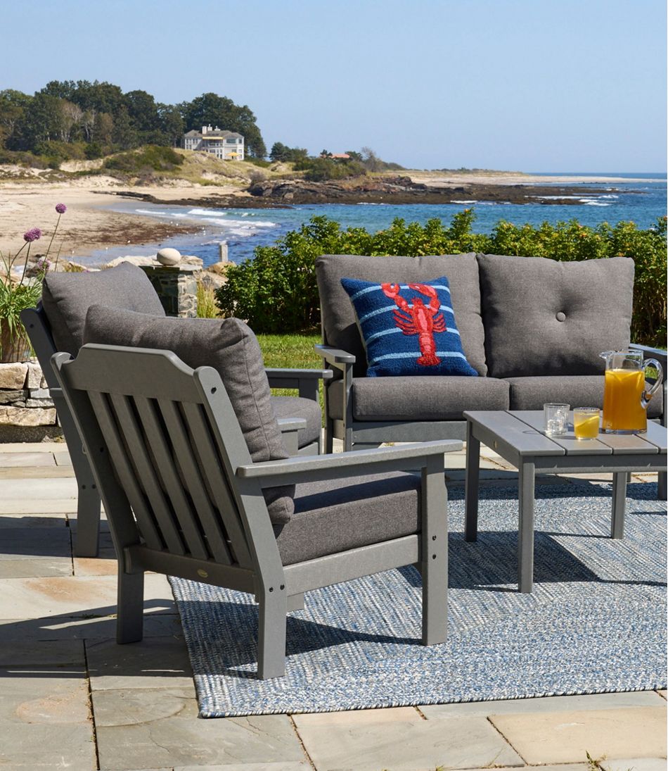 All-Weather Patio Chair with Textured Cushion, Slate Gray | L.L.Bean Classic